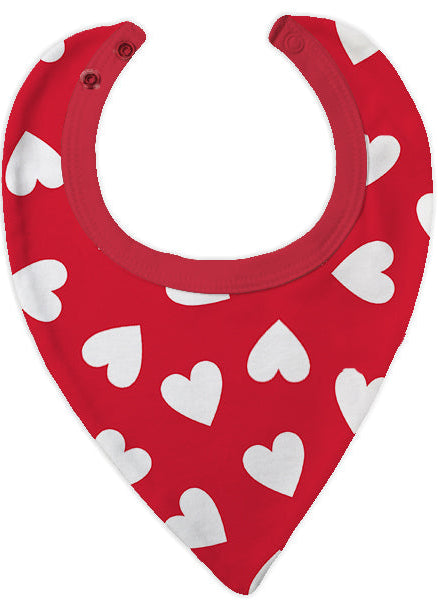 White Heart Dribble Bib