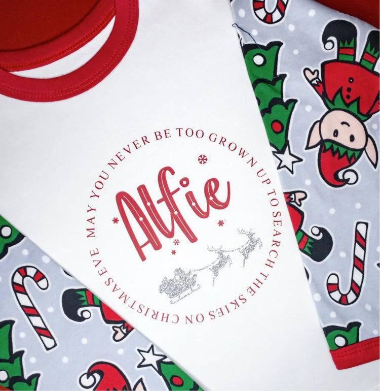 Adults Handmade Elf Christmas Pyjamas