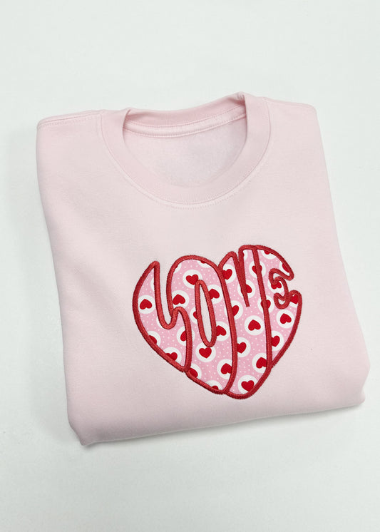 NEW 'Love' Heart Appliqué Sweater