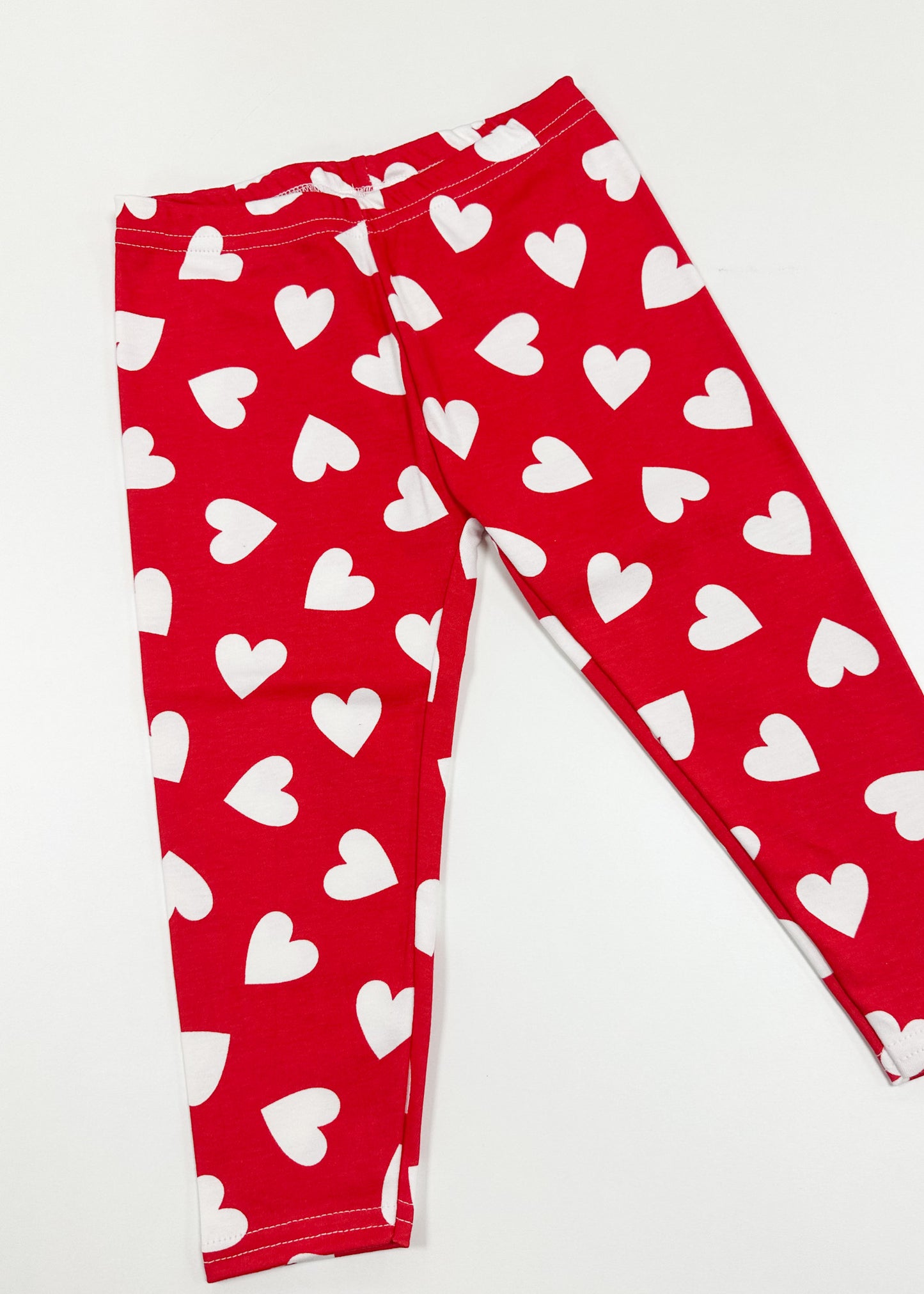 White Heart Valentines Leggings