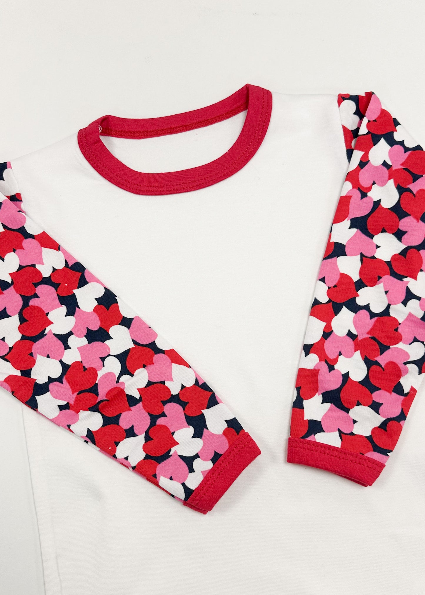 Pink & Navy Hearts Valentines Romper