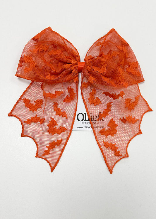 Orange Bat Large Bow