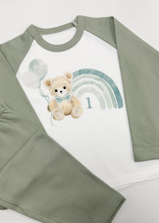 Sage Bear Birthday Pyjamas
