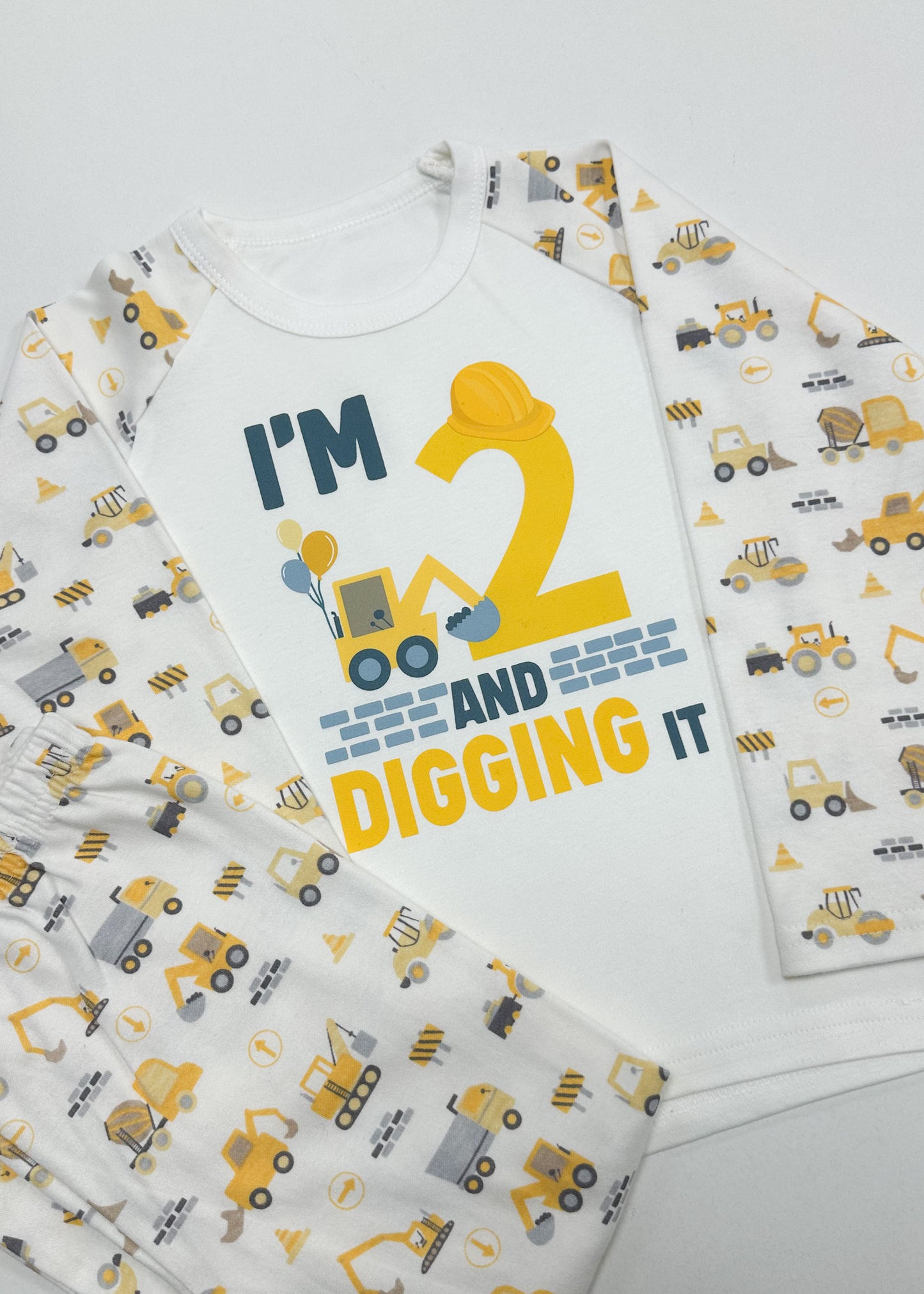 Digger Birthday Pyjamas