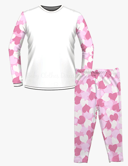 NEW Pink Hearts Valentines Pyjamas