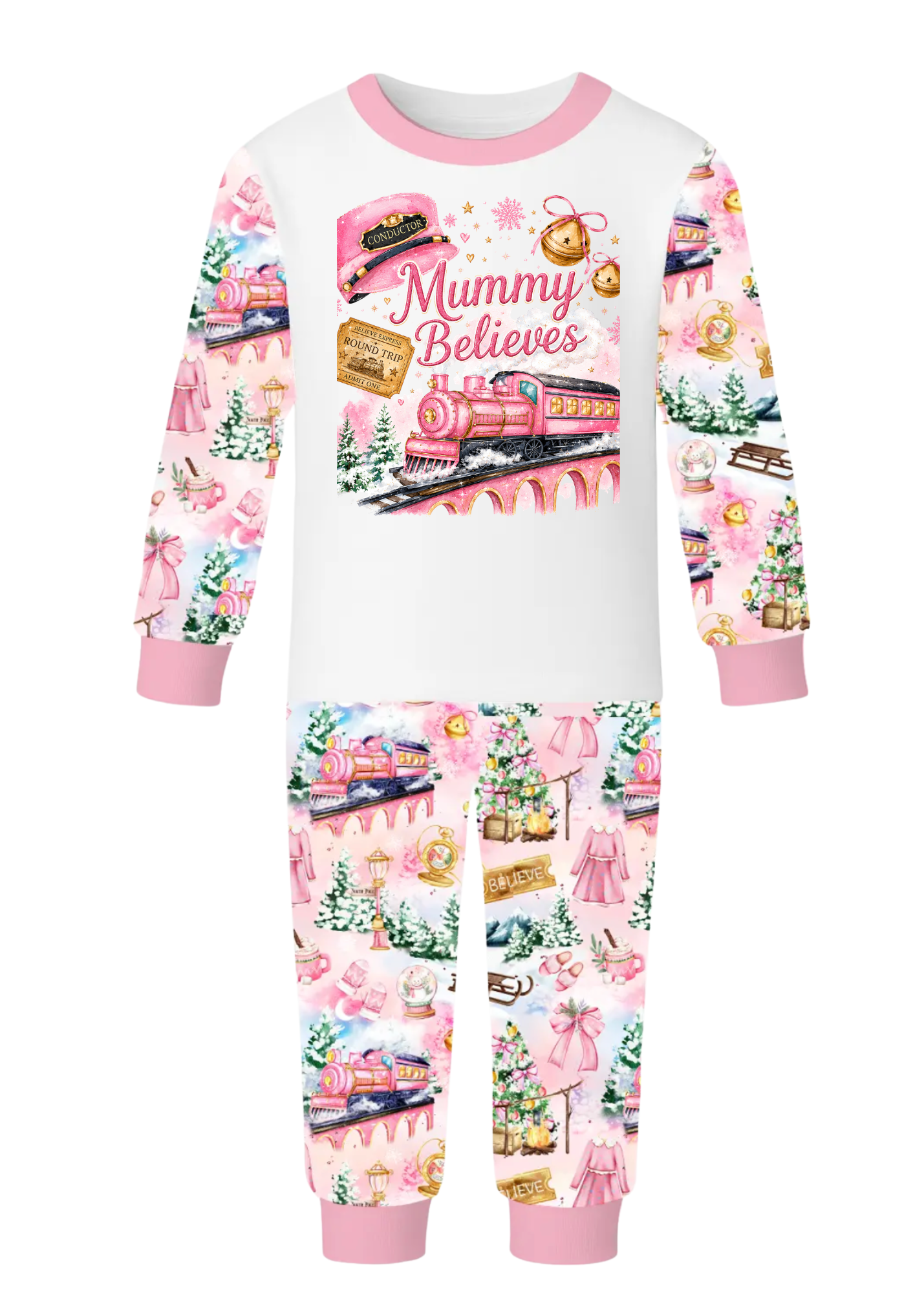 NEW Adults Polar Express Pink Pjs