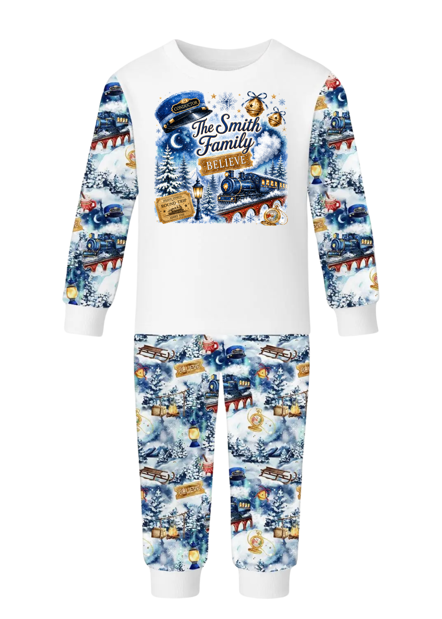 NEW Adults Polar Express Blue Pjs