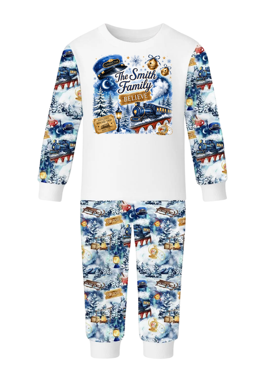 NEW Adults Polar Express Blue Pjs
