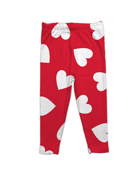 White Heart Valentines Leggings