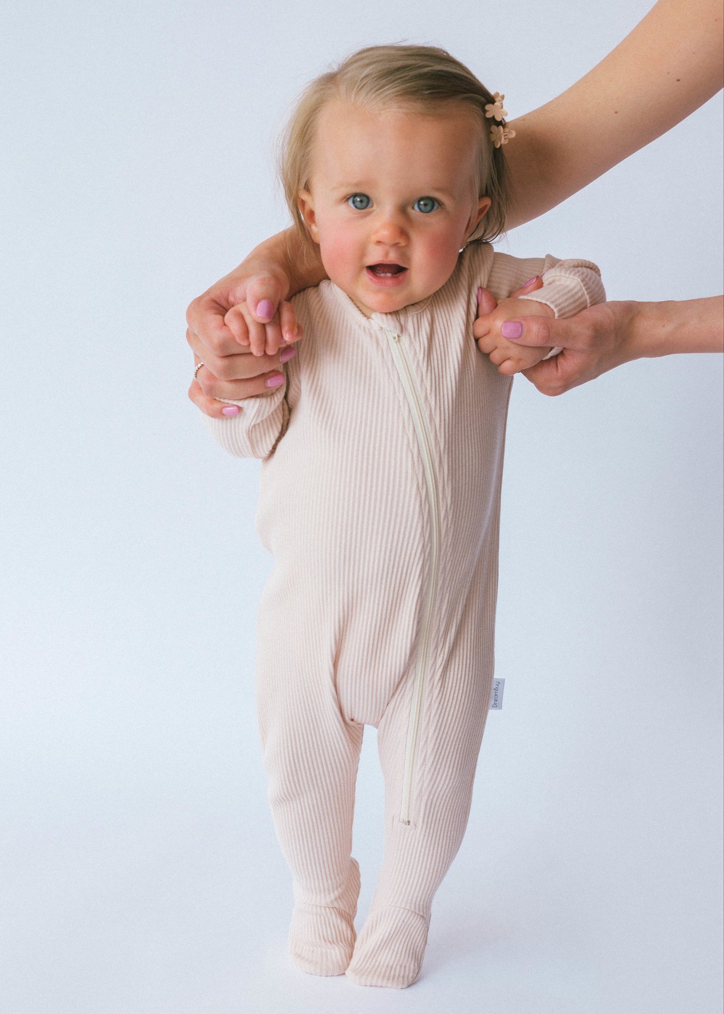 Shortbread Zip Up Ribbed Romper