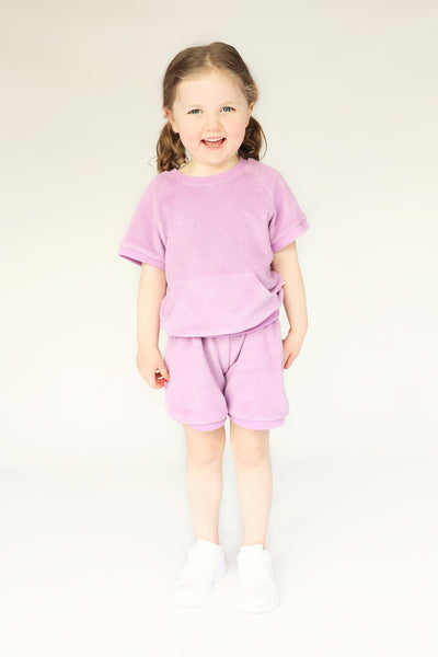 Lilac Towelling Short Loungewear