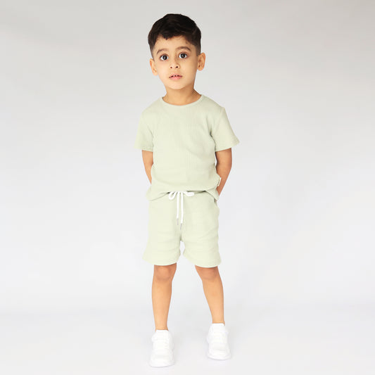 Sage Ribbed Unisex Short Set