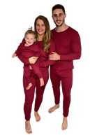 Adults Claret Red Ribbed Unisex Loungewear
