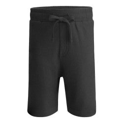 Black Cotton Tie Waist Shorts