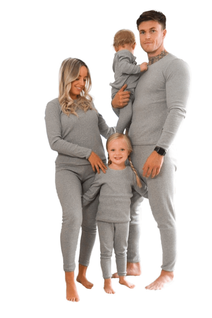 Adults Dove Grey Ribbed Unisex Loungewear