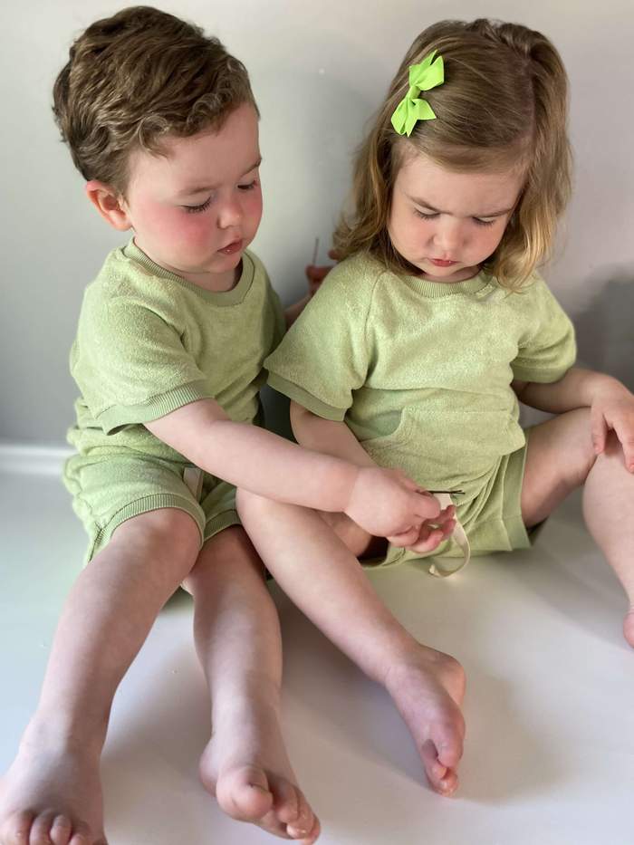 Pistachio Towelling Short Loungewear