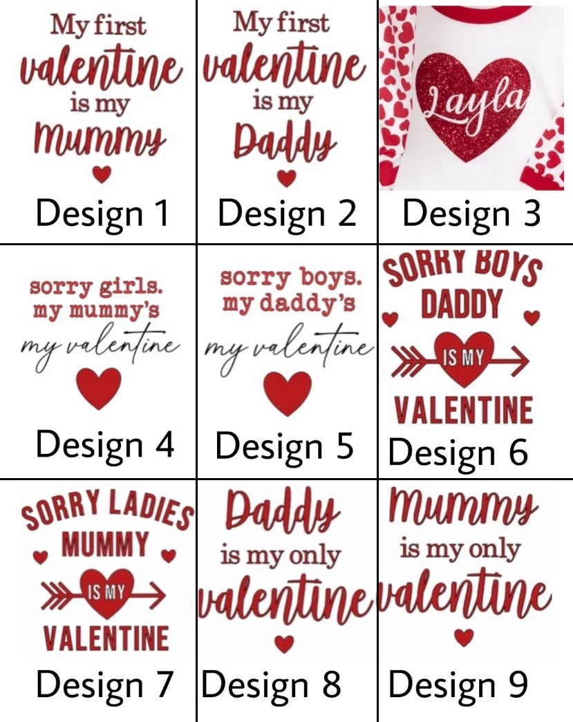 Large Heart Valentines Pyjamas