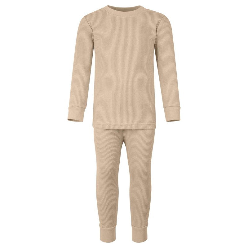 Ribbed Loungewear Set in Warm Taupe