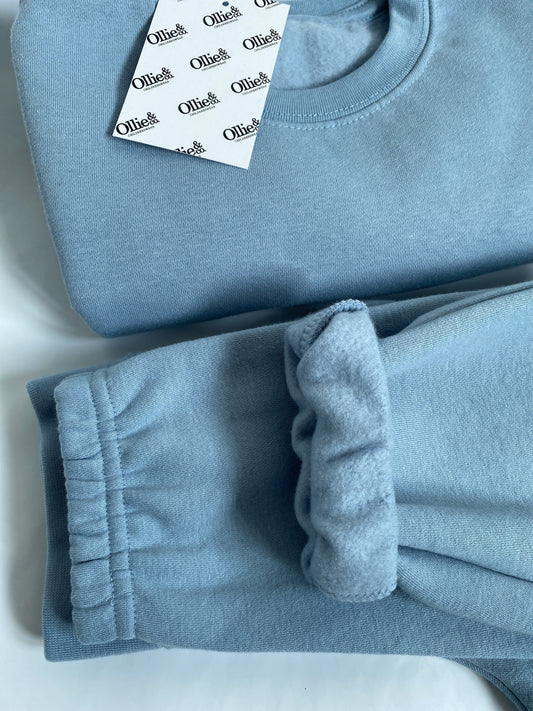 Dusty Blue Fleece Joggers