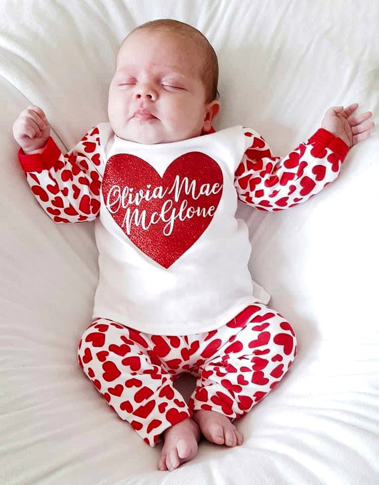 Large Heart Valentines Pyjamas