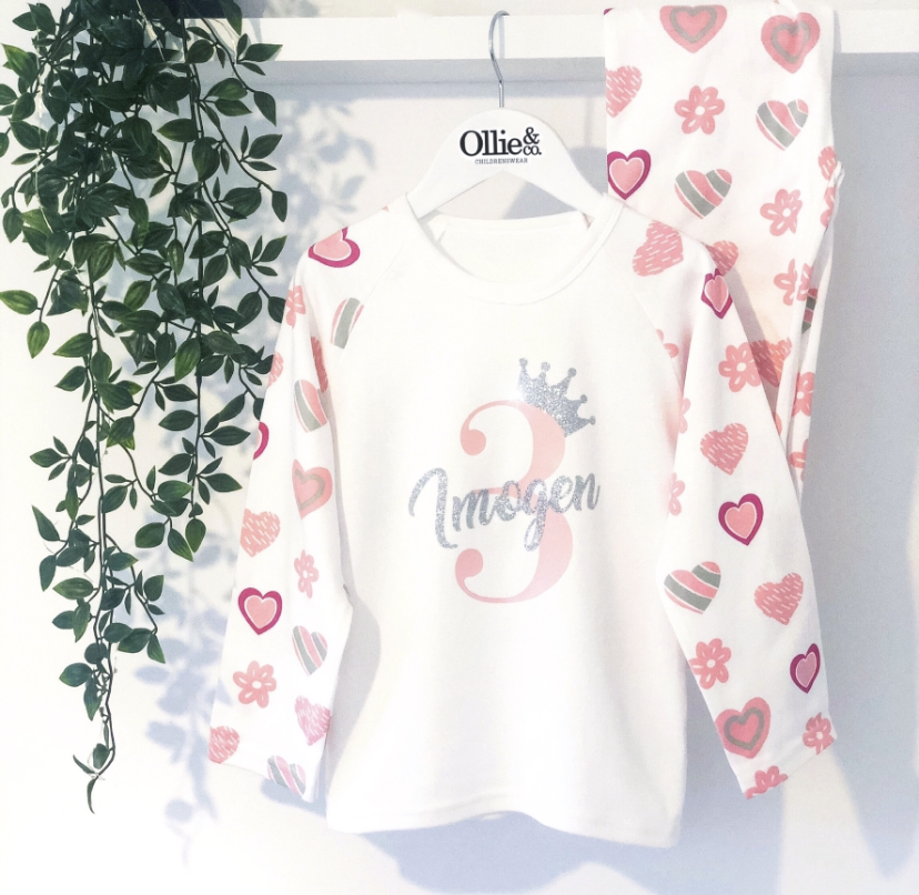 Pink Heart Birthday Pyjamas