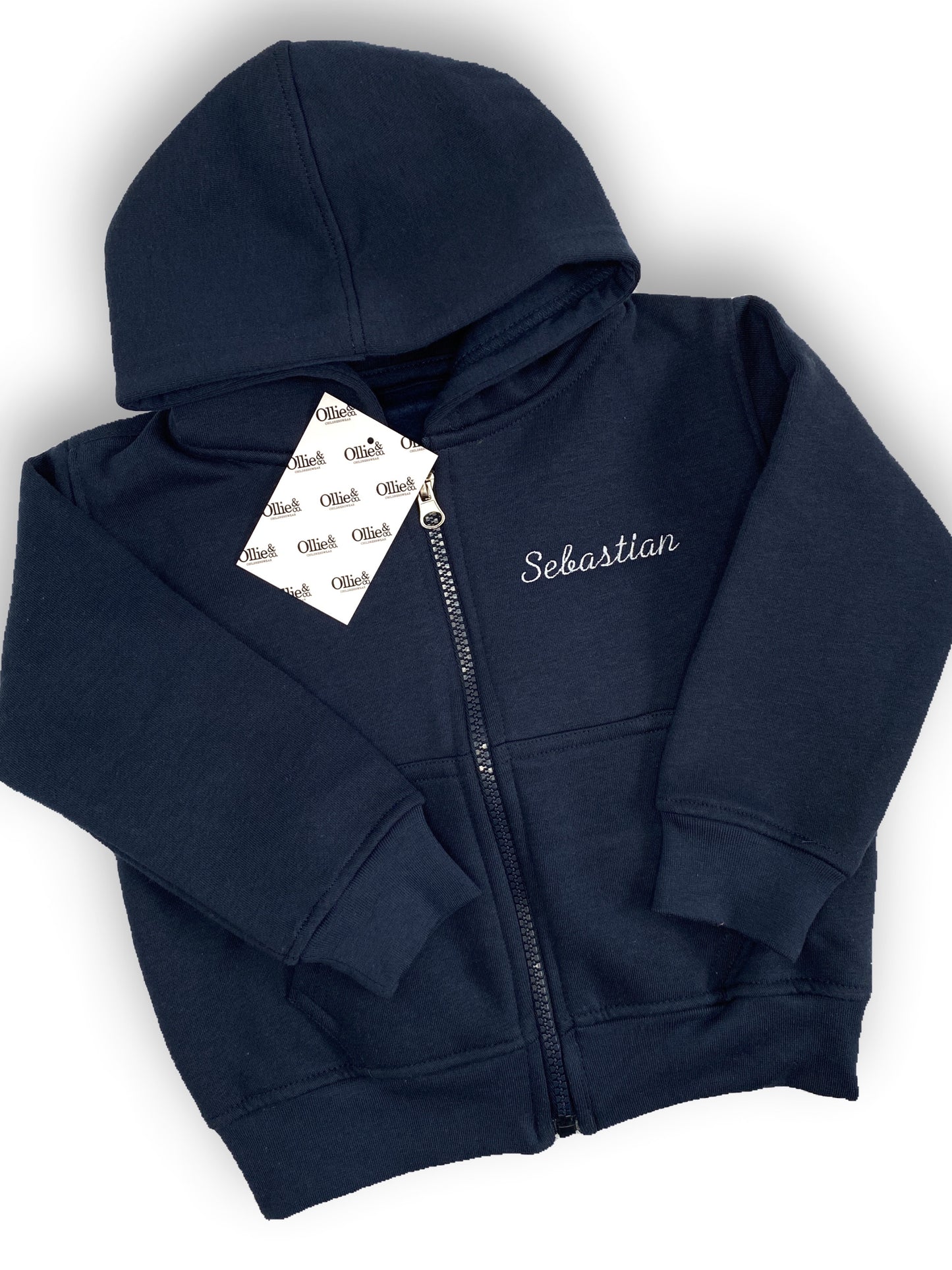 Navy Fleece Zip Up Hoodie