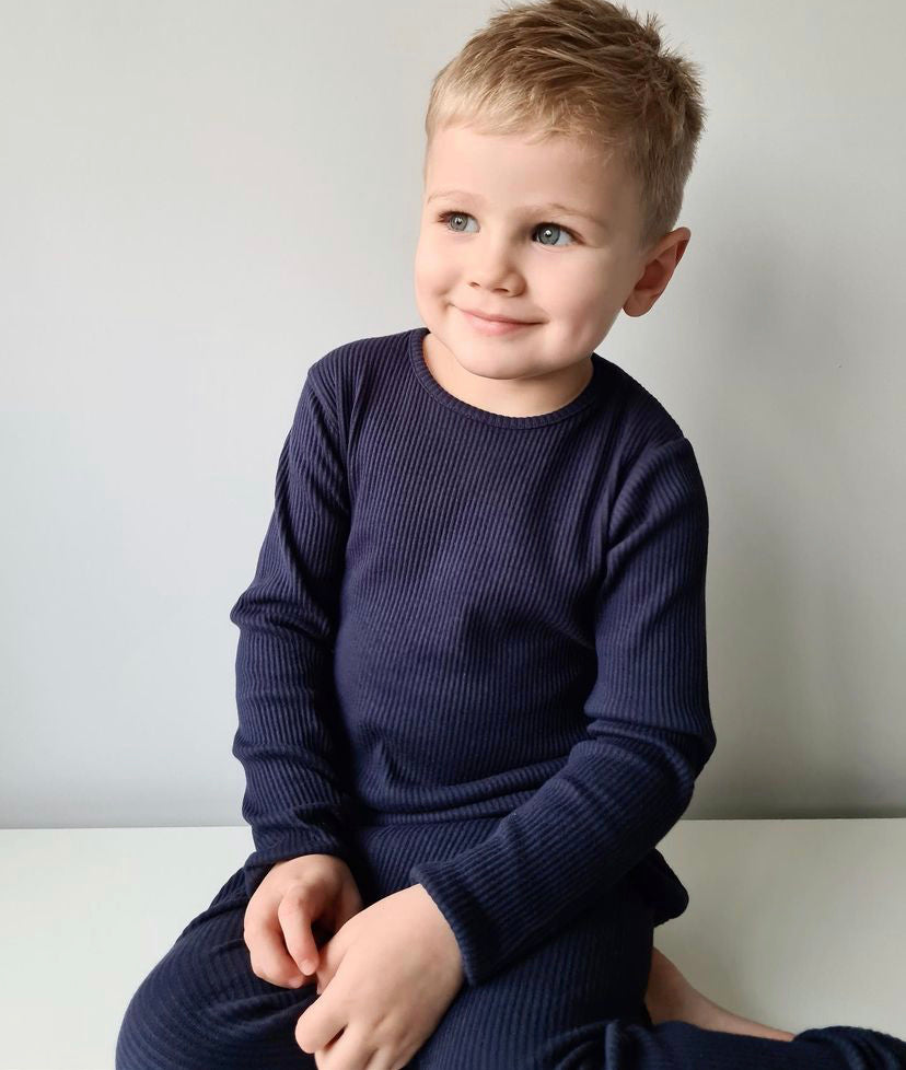 Oxford Blue Ribbed Unisex Loungewear