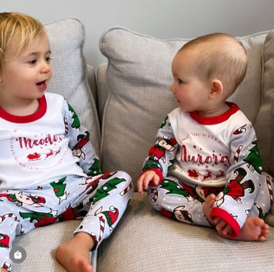 Kids Handmade Elf Christmas Pyjamas