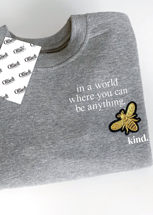 'Be Kind' Grey Sweater