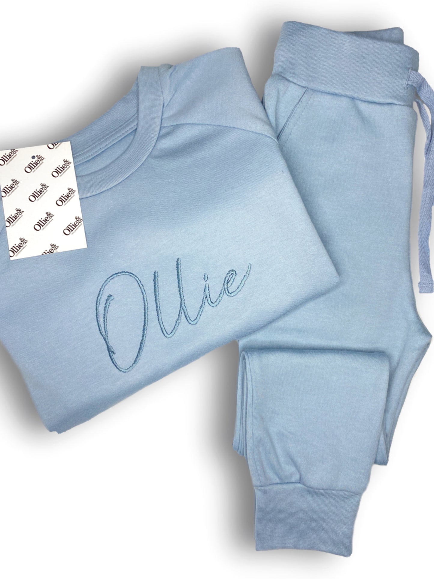 Dusty Blue Tie Waist Loungewear