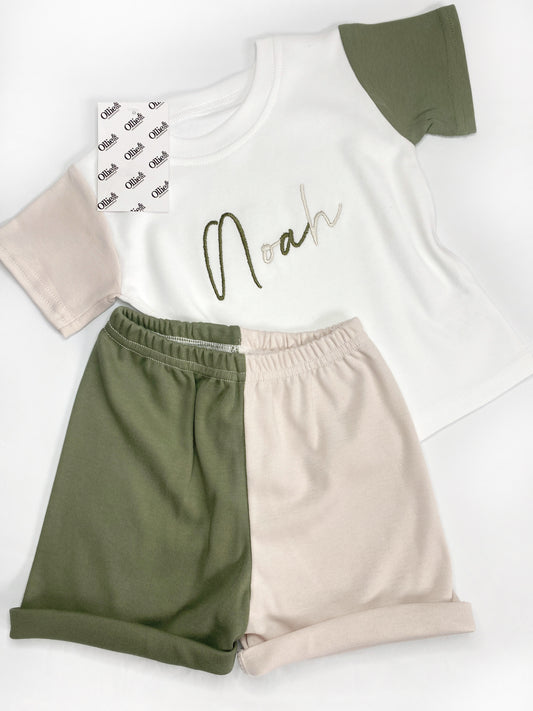 Khaki & Stone Handmade Short Loungewear