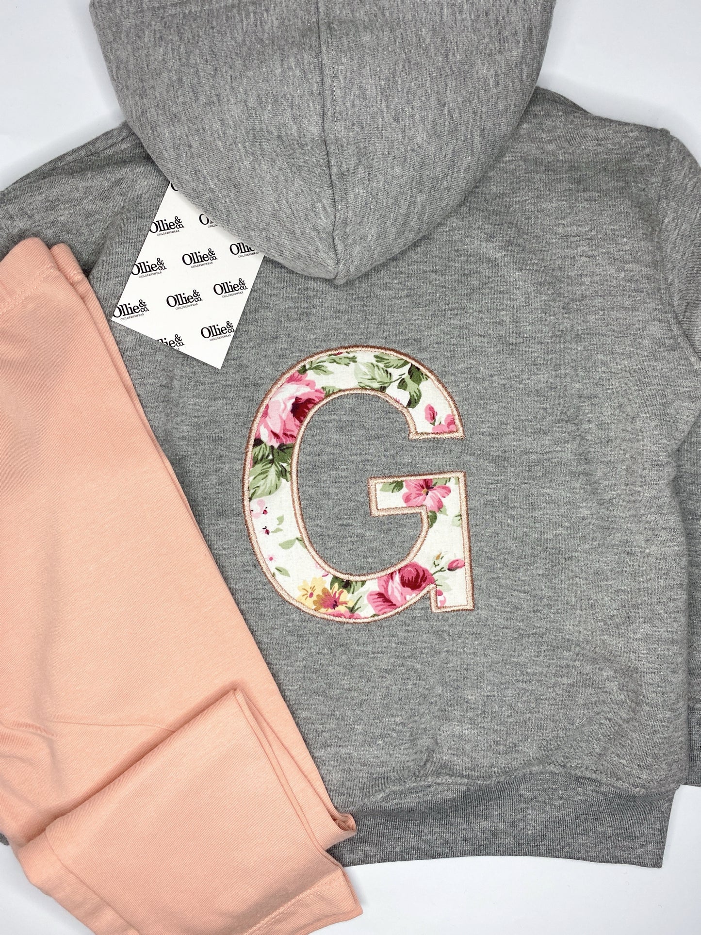 Grey Applique Hoodie