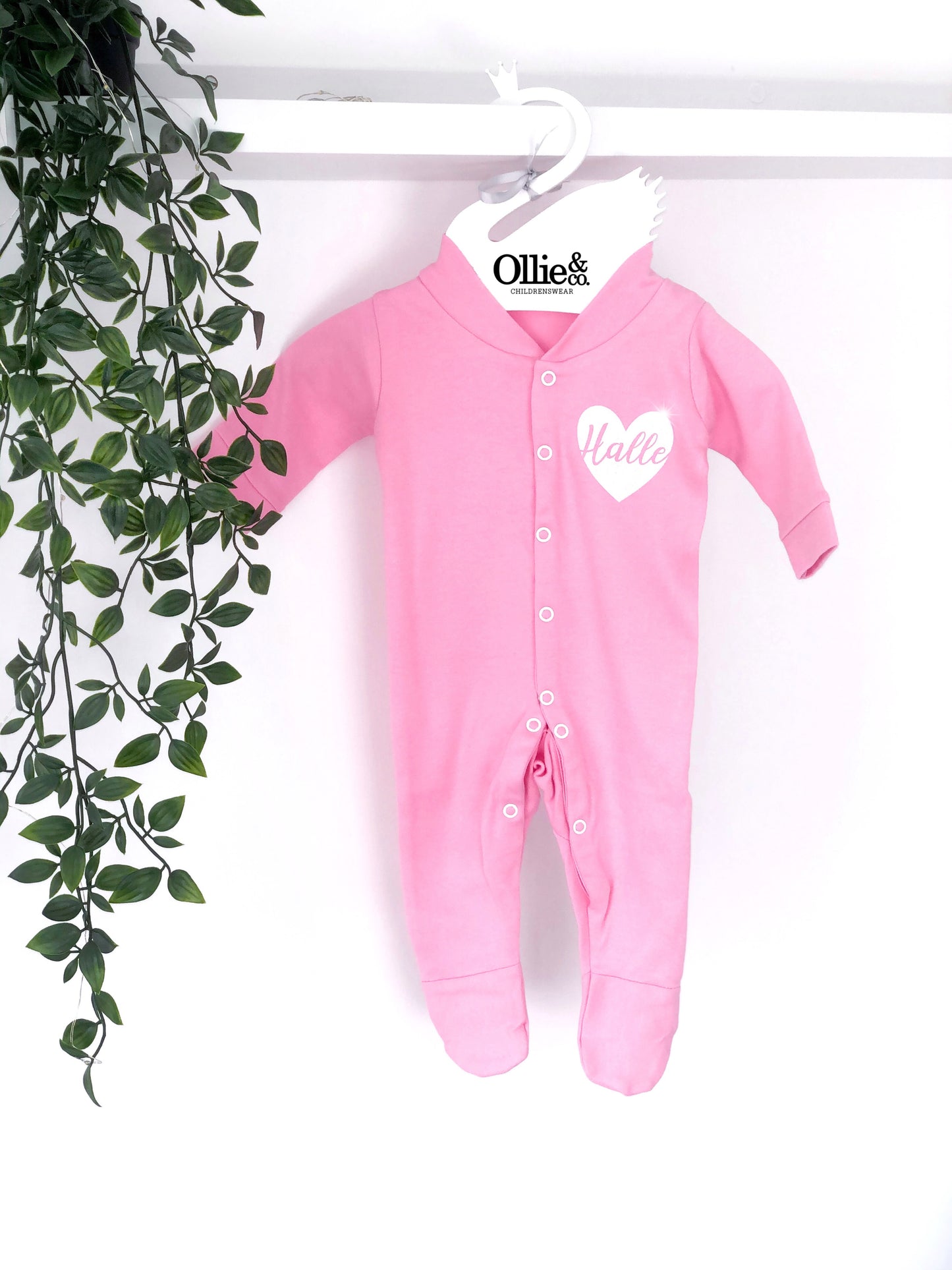 Pink Button Down Sleepsuit