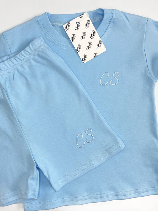 Light Blue Handmade Short Loungewear