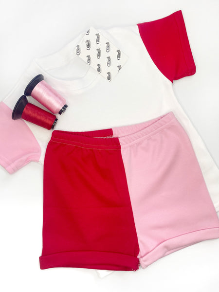 Pink & Red Handmade Short Loungewear