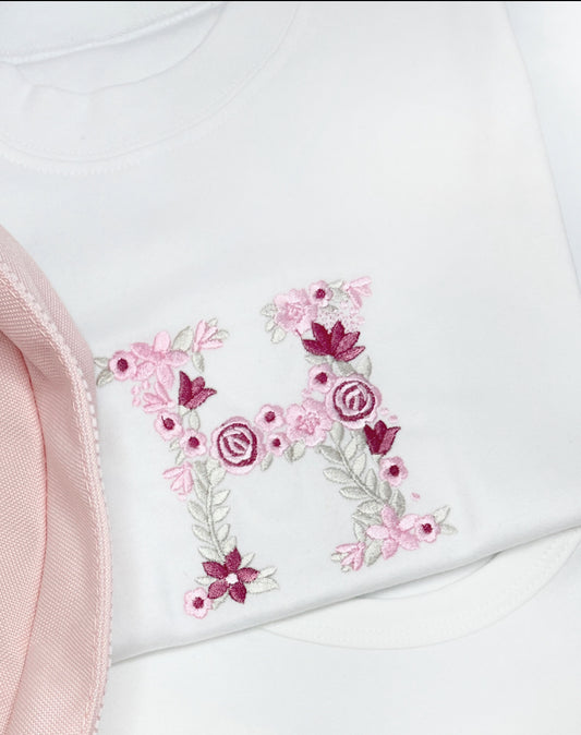 Floral Initial Tee