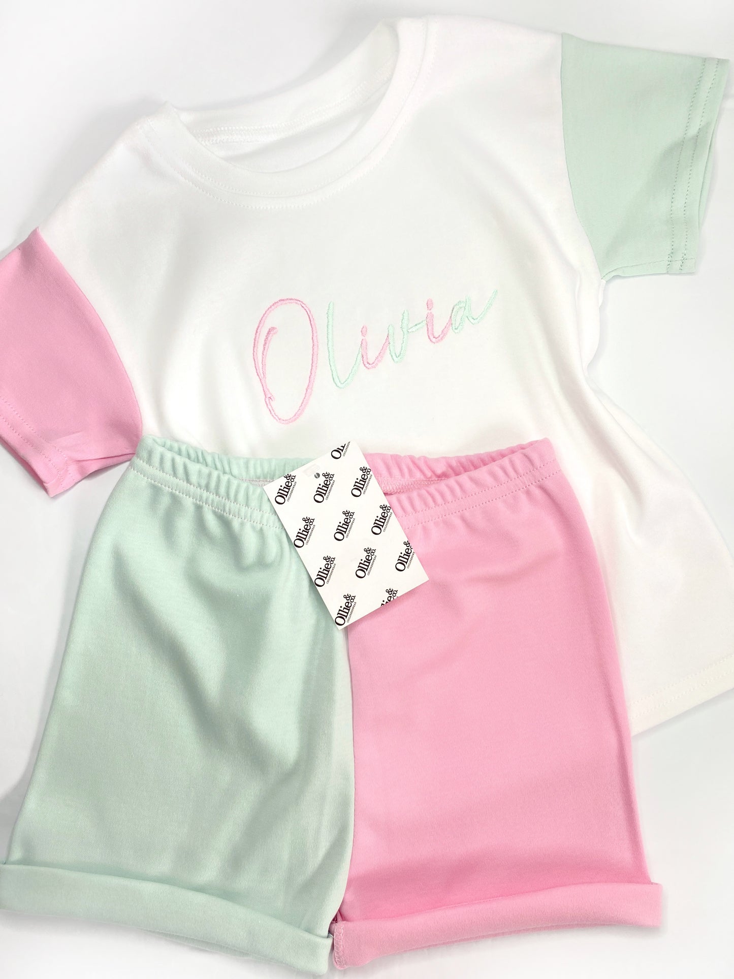 Pink & Mint Handmade Short Loungewear