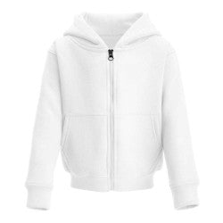 White Fleece Zip Up Hoodie