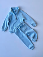 Frost Blue Fleece Ribbed Tracksuit
